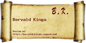 Bervald Kinga névjegykártya